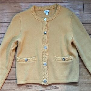 J. Crew size S Mustard Cardigan with Gold Buttons